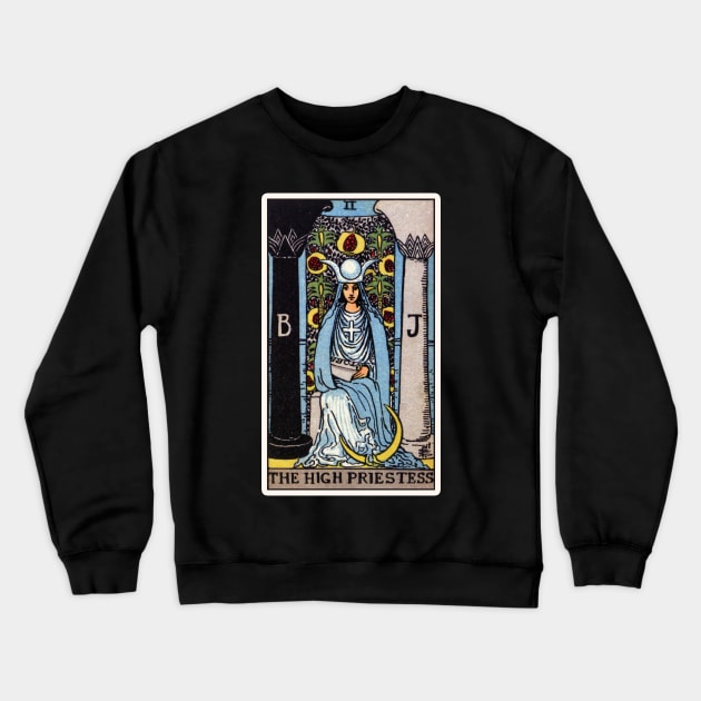 High Priestess Tarot Card Crewneck Sweatshirt by visionarysea